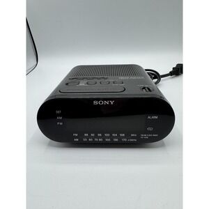 Sony Dream Machine ICF-C218 Clock Radio AM FM Black Auto Time Set Tested Works